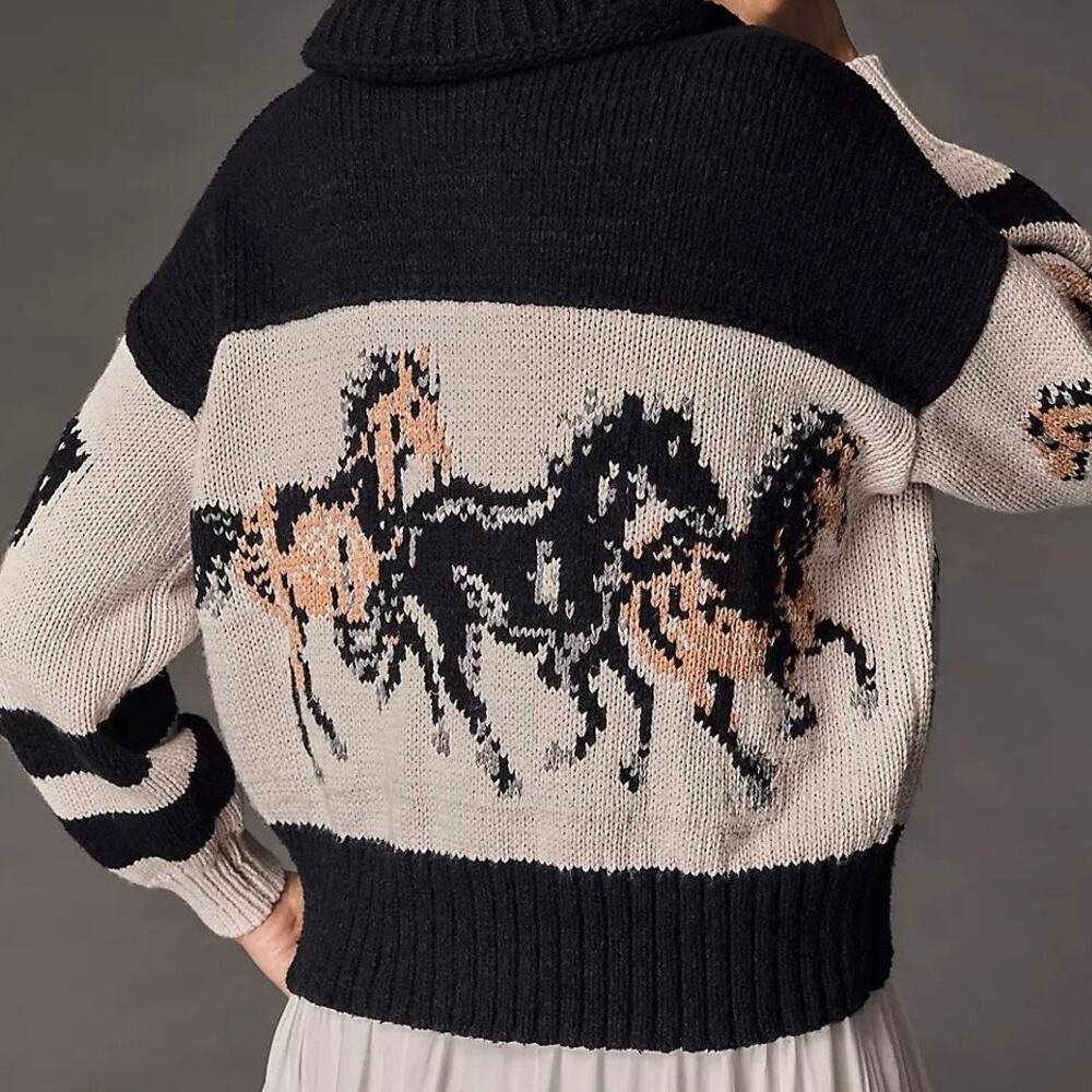 Pilcro x Anthropologie Wild Horses Heavy Knit Cardigan - M - Picture 5 of 7